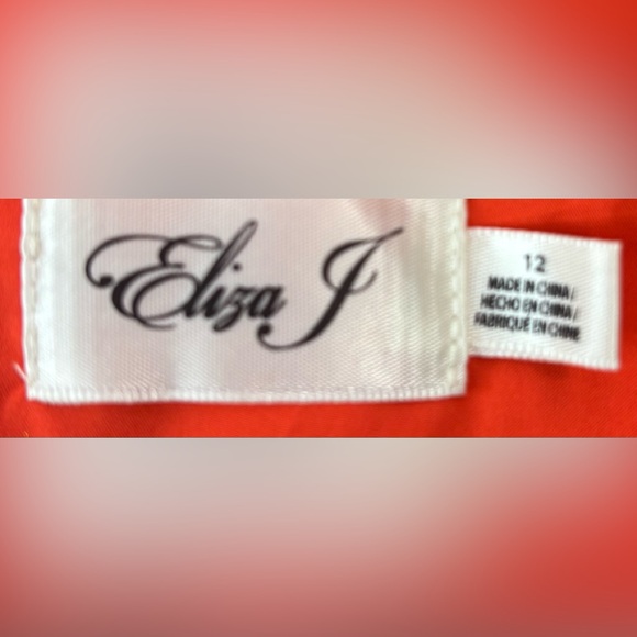 Eliza J 12 Summer HOT Ruffle Midi Orange Red and Purple Aloha Floral Midi Dress - Picture 8 of 9